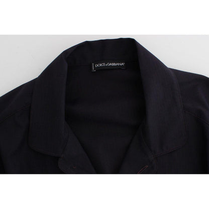 Dolce & Gabbana Purple Striped Cotton Pajama Lounge Shirt