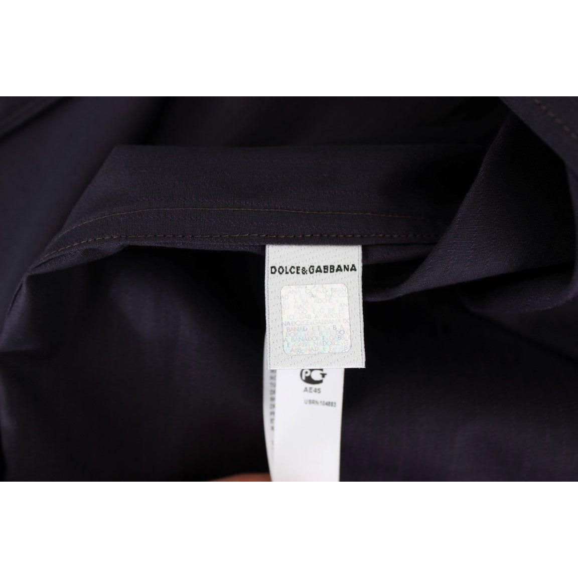 قميص نوم مخطط من القطن باللون الأرجواني الأنيق من دولتشي آند غابانا