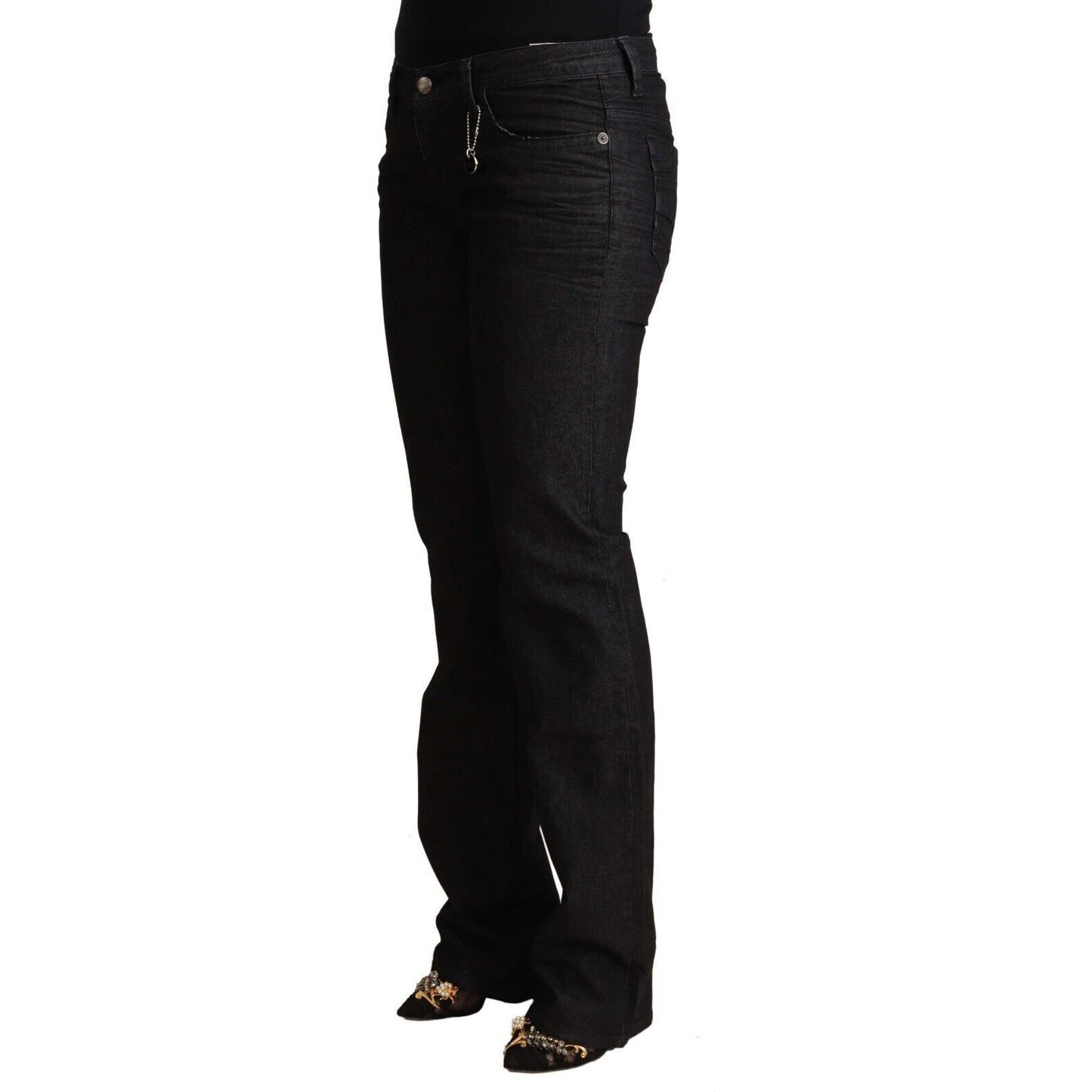 Costume National Black Cotton Low Waist Skinny Jeans