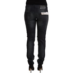 Acht Black Washed Cotton Low Waist Slim Fit Denim Jeans PAN71817 - 26