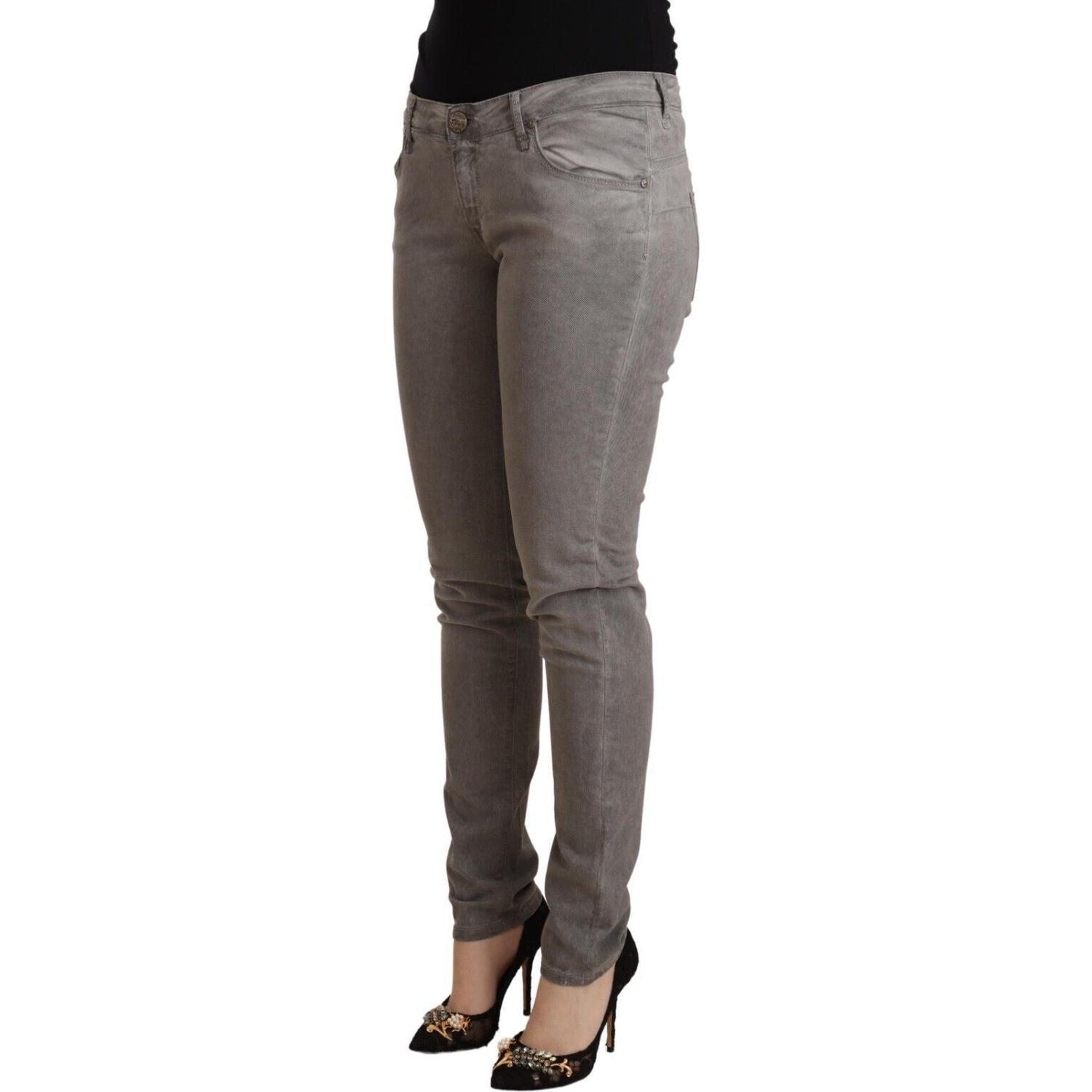 时尚低腰紧身棉混纺牛仔裤