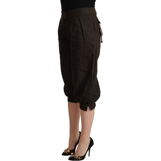 GF Ferre Brown Viscose Cropped Harem Pants PAN72123 - 42