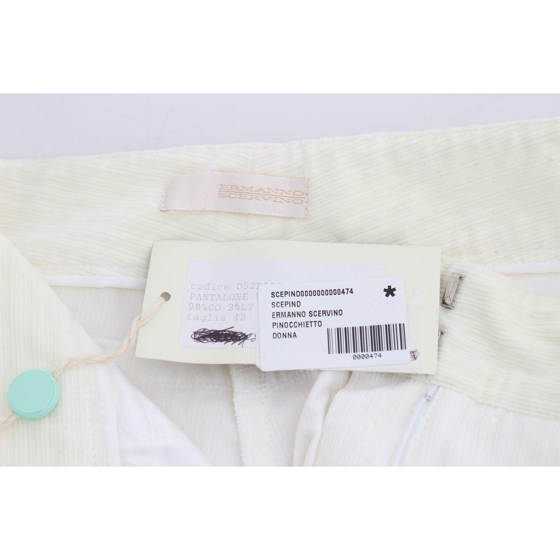 时尚白条纹直筒裤