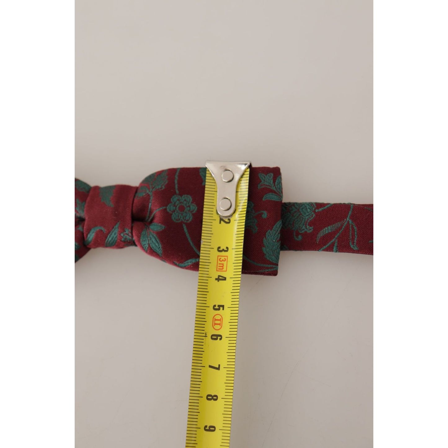 Dolce & Gabbana Maroon Pattern Adjustable Neck Papillon Bow Tie