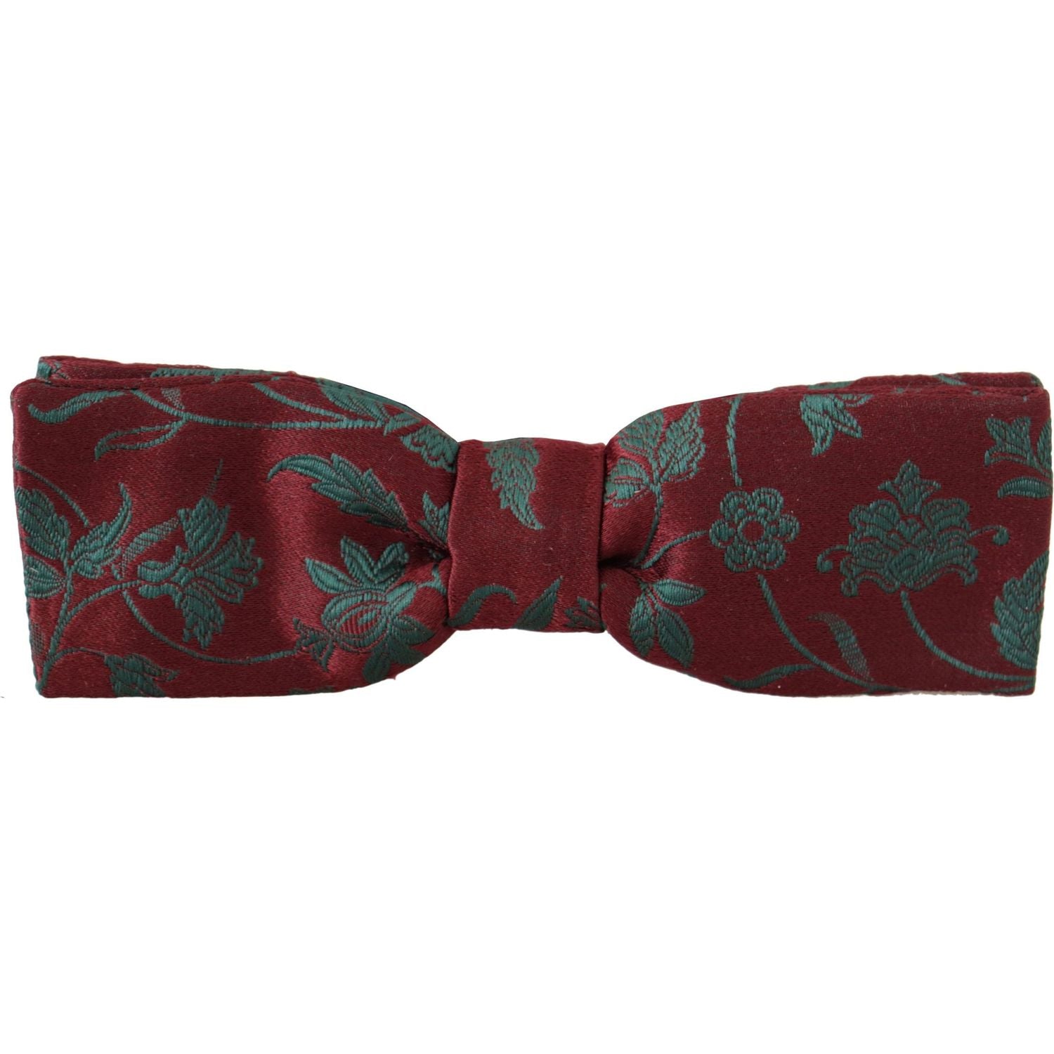 Dolce & Gabbana Maroon Pattern Adjustable Neck Papillon Bow Tie