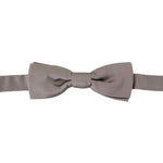 Dolce & Gabbana Silver 100% Silk Slim Adjustable Neck Papillon Tie FT3645