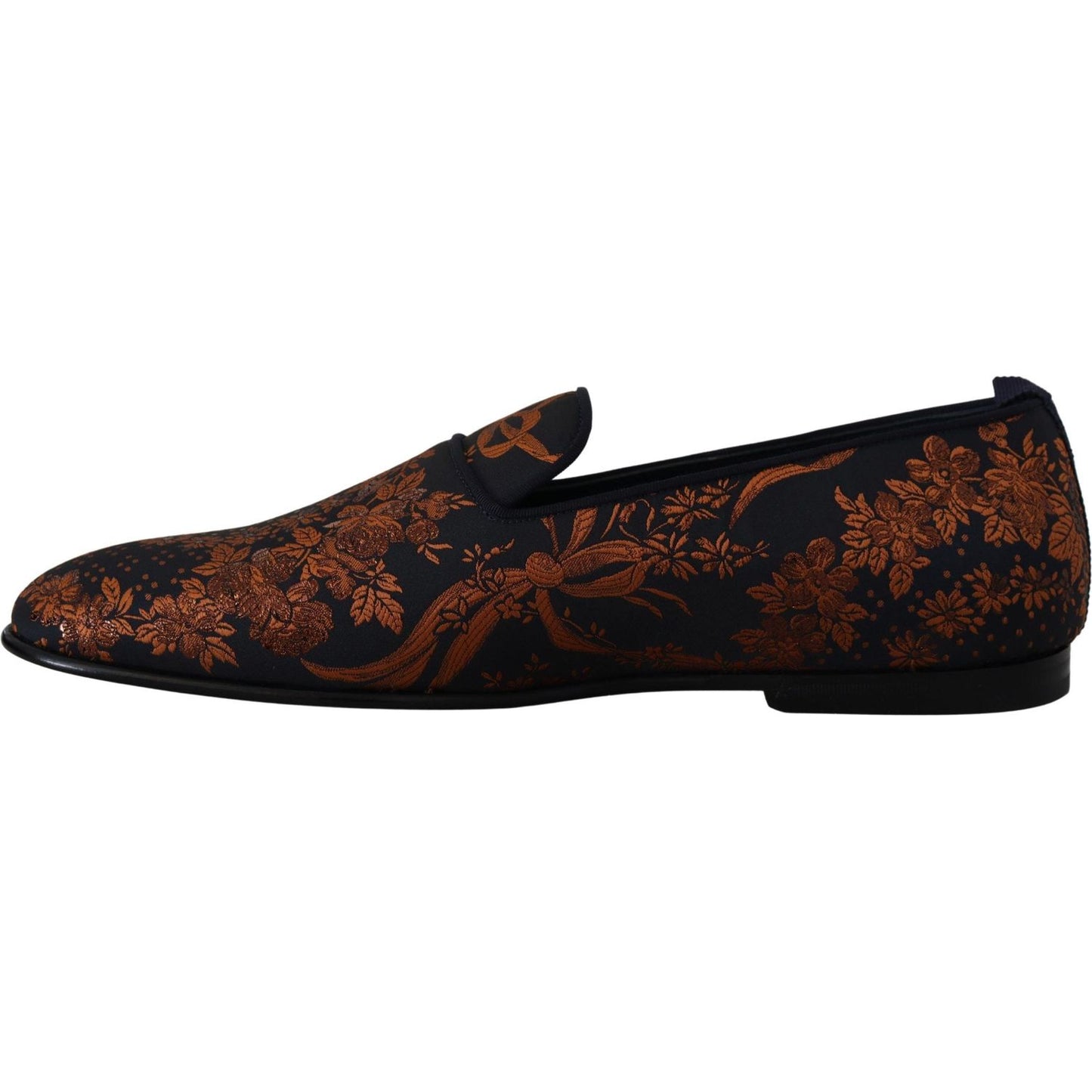 Dolce & Gabbana Blue Rust Floral Slippers Loafers Shoes MV4813- 39