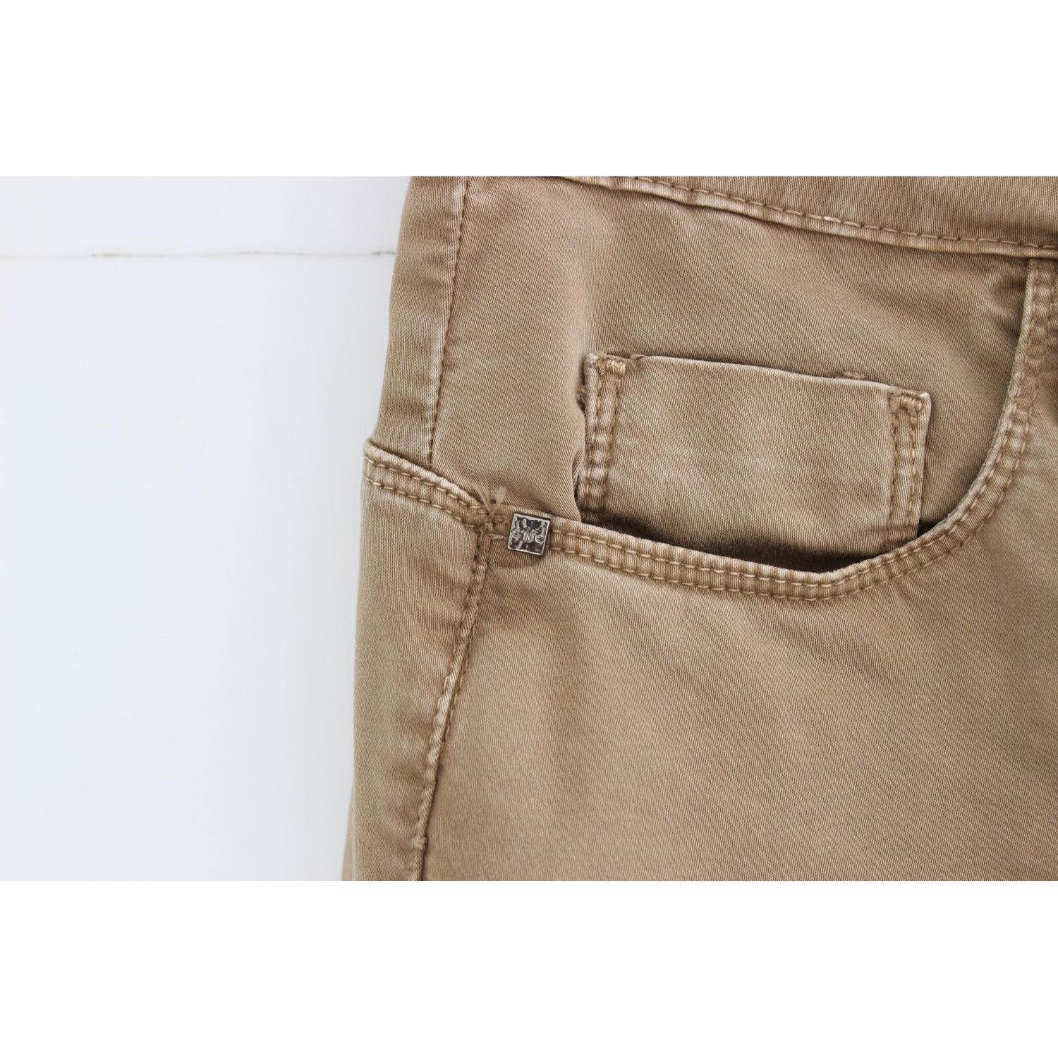 بنطلون جينز مستقيم الساق باللون البيج من مجموعة ناشونال شيك