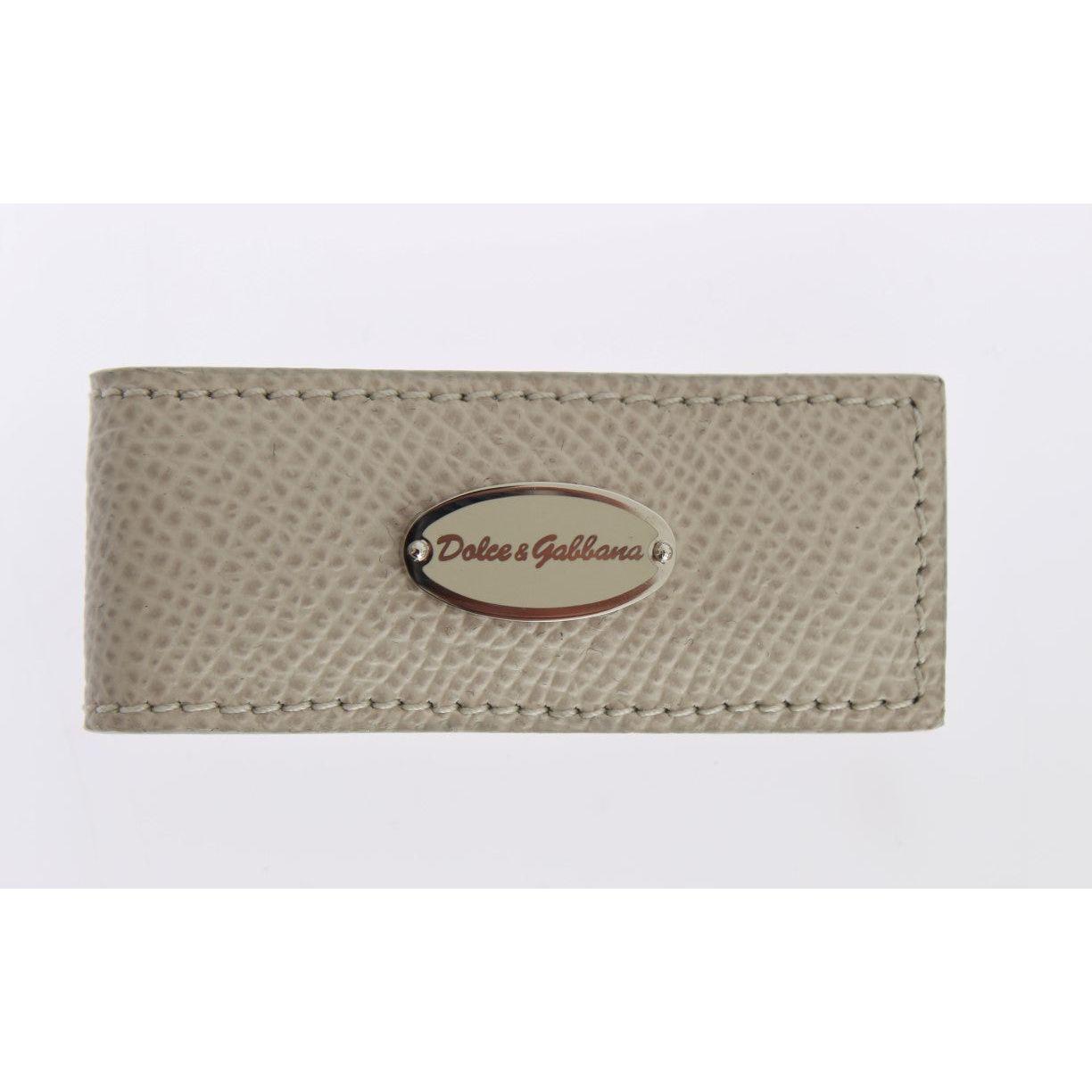 Dolce & Gabbana Beige Leather Magnet Money Clip SIG31661