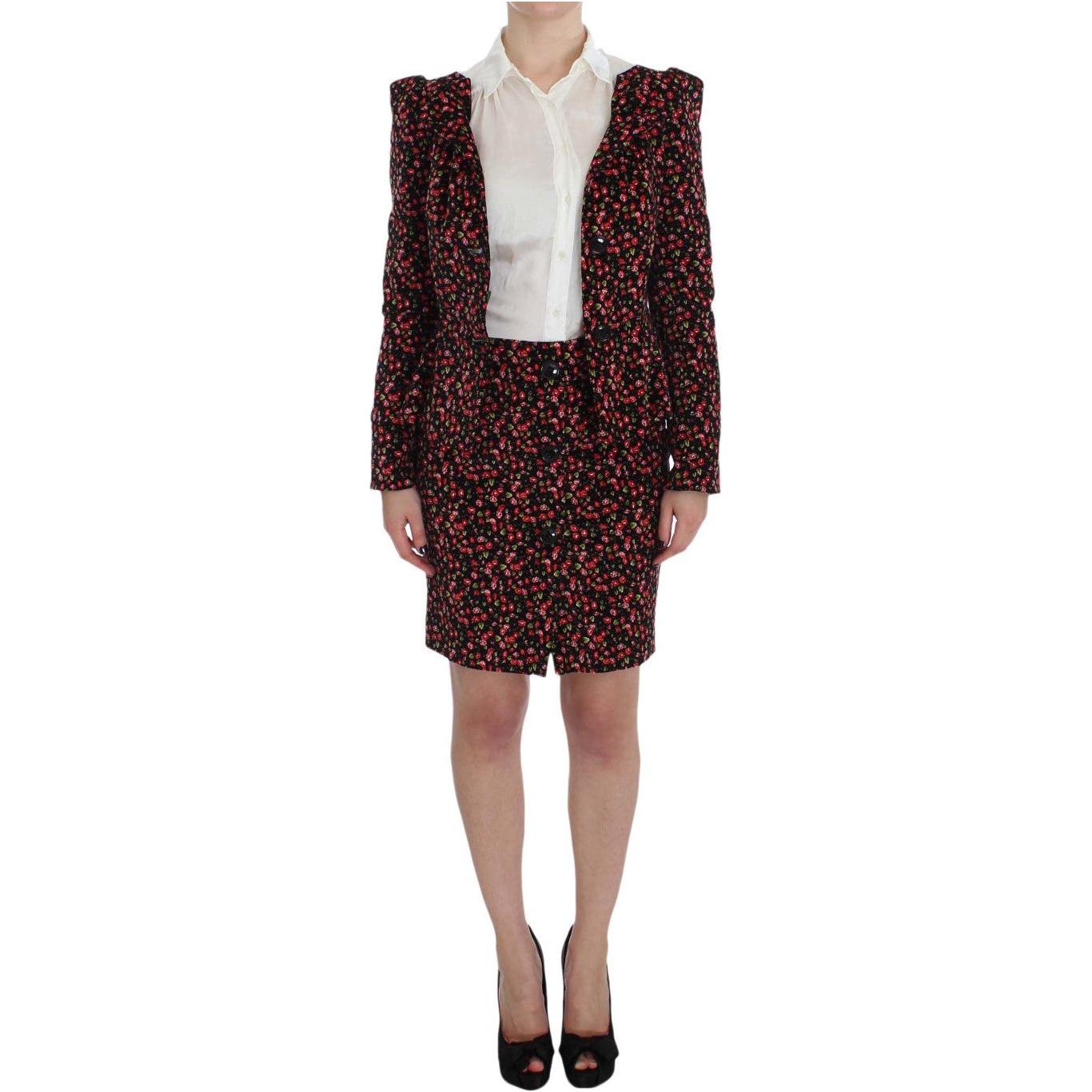 BENCIVENGA Black Multicolor Floral Suit SIG30890-1