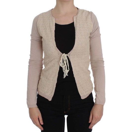 PINK MEMORIES Pink Floral Lace Wrap Sweater