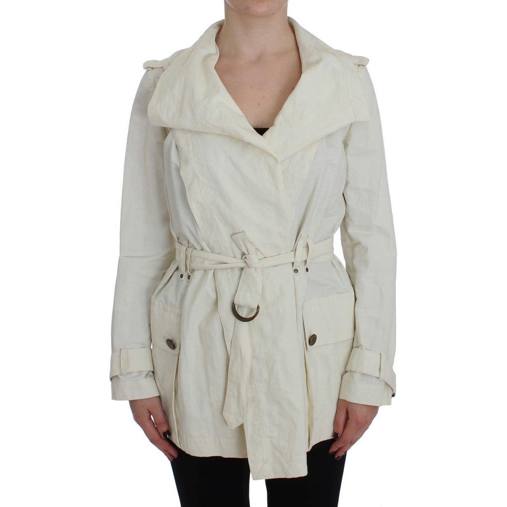 PLEIN SUD White Trench Coat Jacket Coats & Jackets