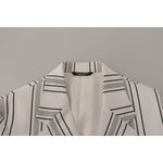 Dolce & Gabbana White Stripes Cotton Single Breasted Blazer JKT3387-44