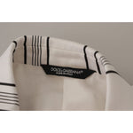 Dolce & Gabbana White Stripes Cotton Single Breasted Blazer JKT3387-44