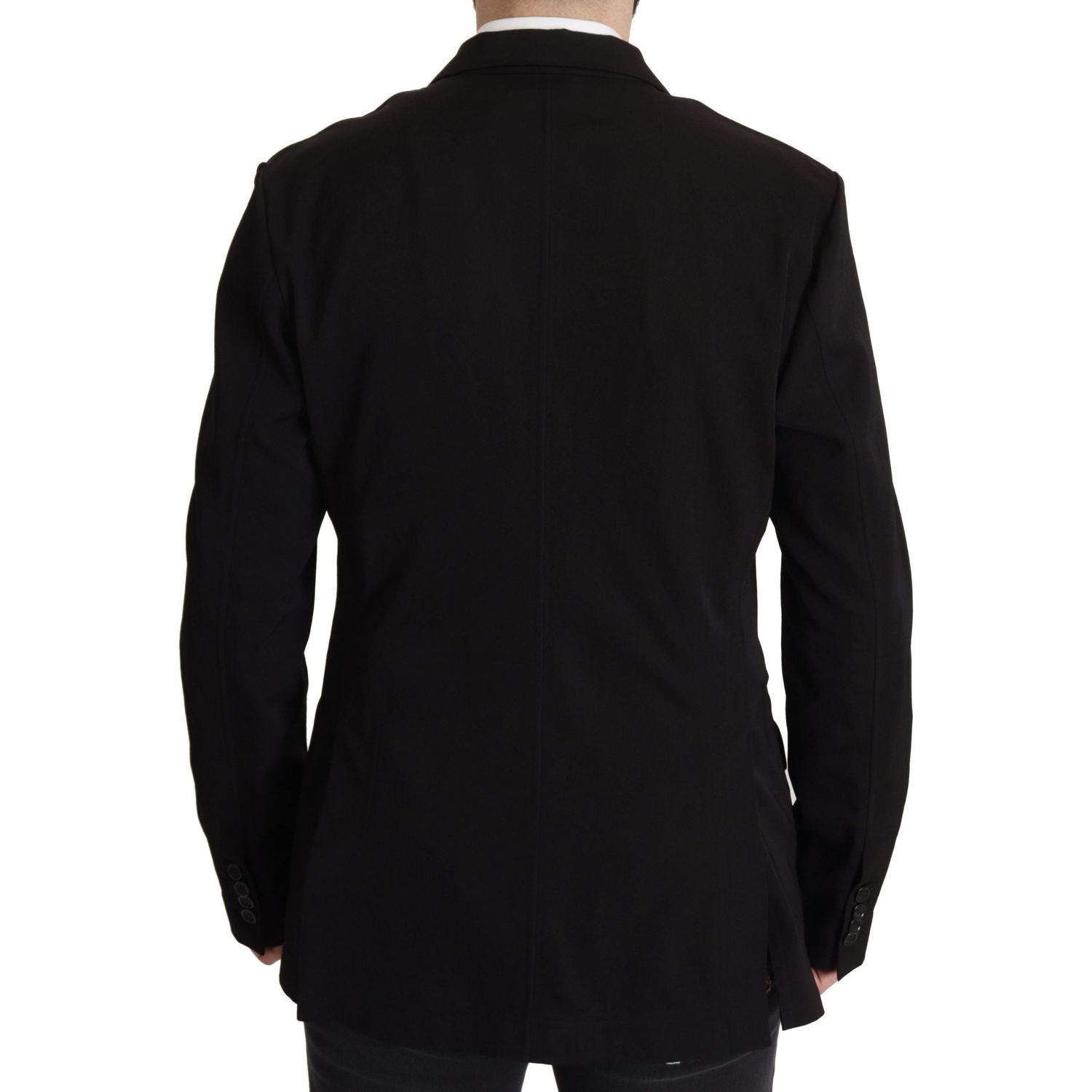Dolce & Gabbana Black Wool Single Breasted Coat Blazer