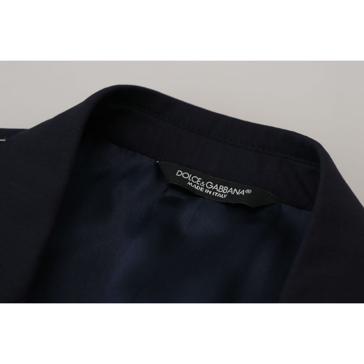 Dolce & Gabbana Blue Wool Single Breasted Coat Blazer