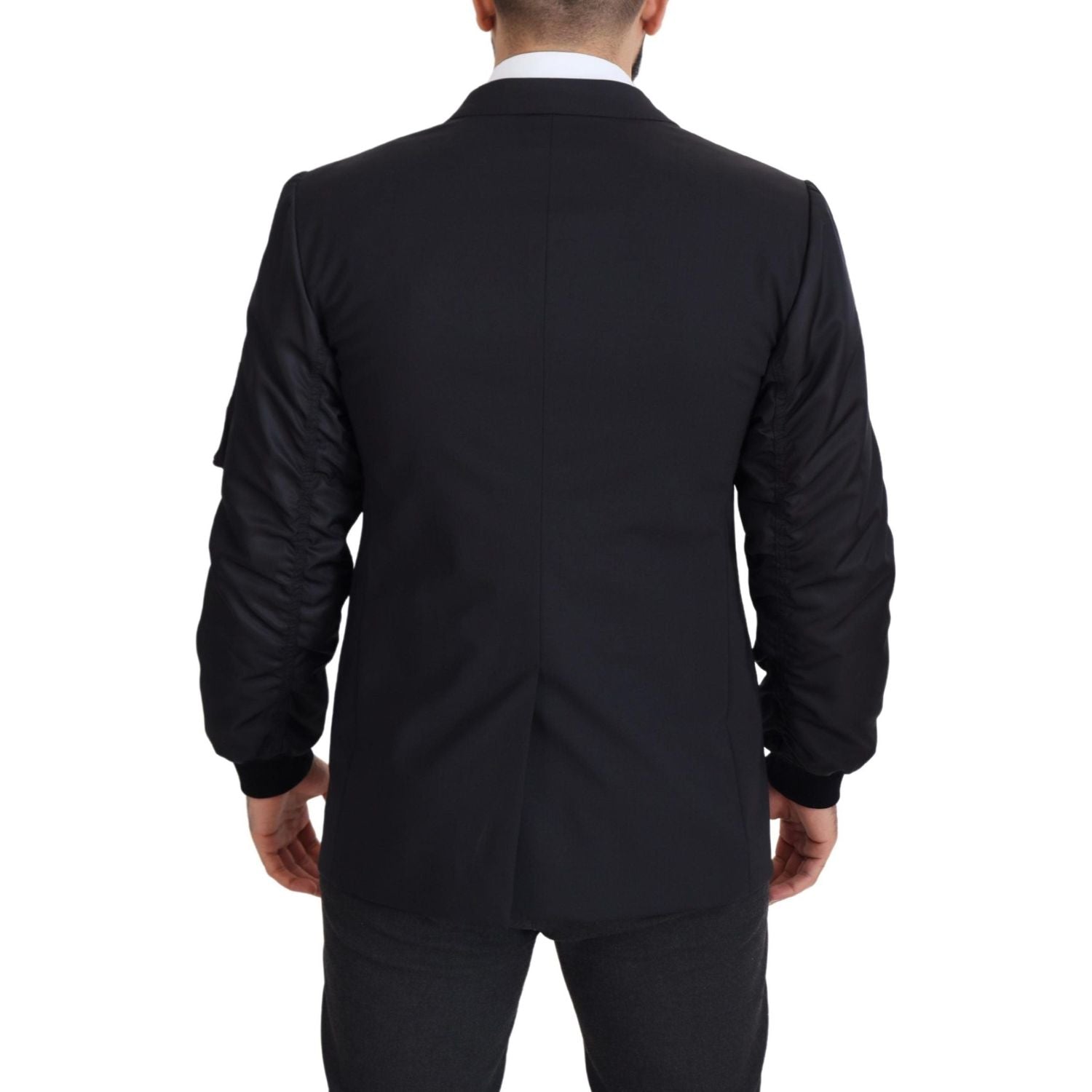 Dolce & Gabbana Black Wool Full Zip Long Sleeves Jacket