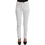 Cavalli White Cotton Blend Slim Fit Jeans SIG30106-1