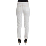 Cavalli White Cotton Blend Slim Fit Jeans SIG30106-1