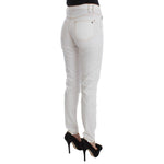 Cavalli White Cotton Blend Slim Fit Jeans SIG30106-1