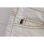 Cavalli White Cotton Blend Slim Fit Jeans SIG30106-1