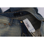 Cavalli Blue Wash Cotton Slim Fit Bootcut Jeans SIG32407-1
