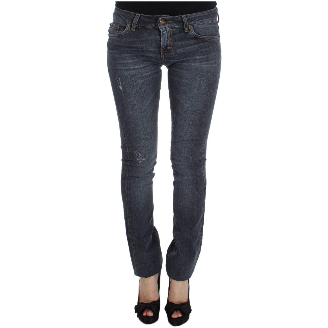 Cavalli Blue Wash Cotton Blend Slim Fit Jeans SIG32575-1