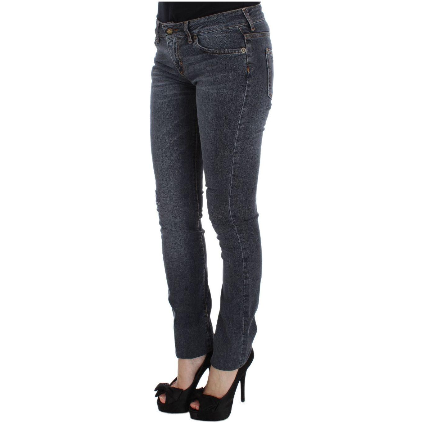 Cavalli Blue Wash Cotton Blend Slim Fit Jeans SIG32575-1