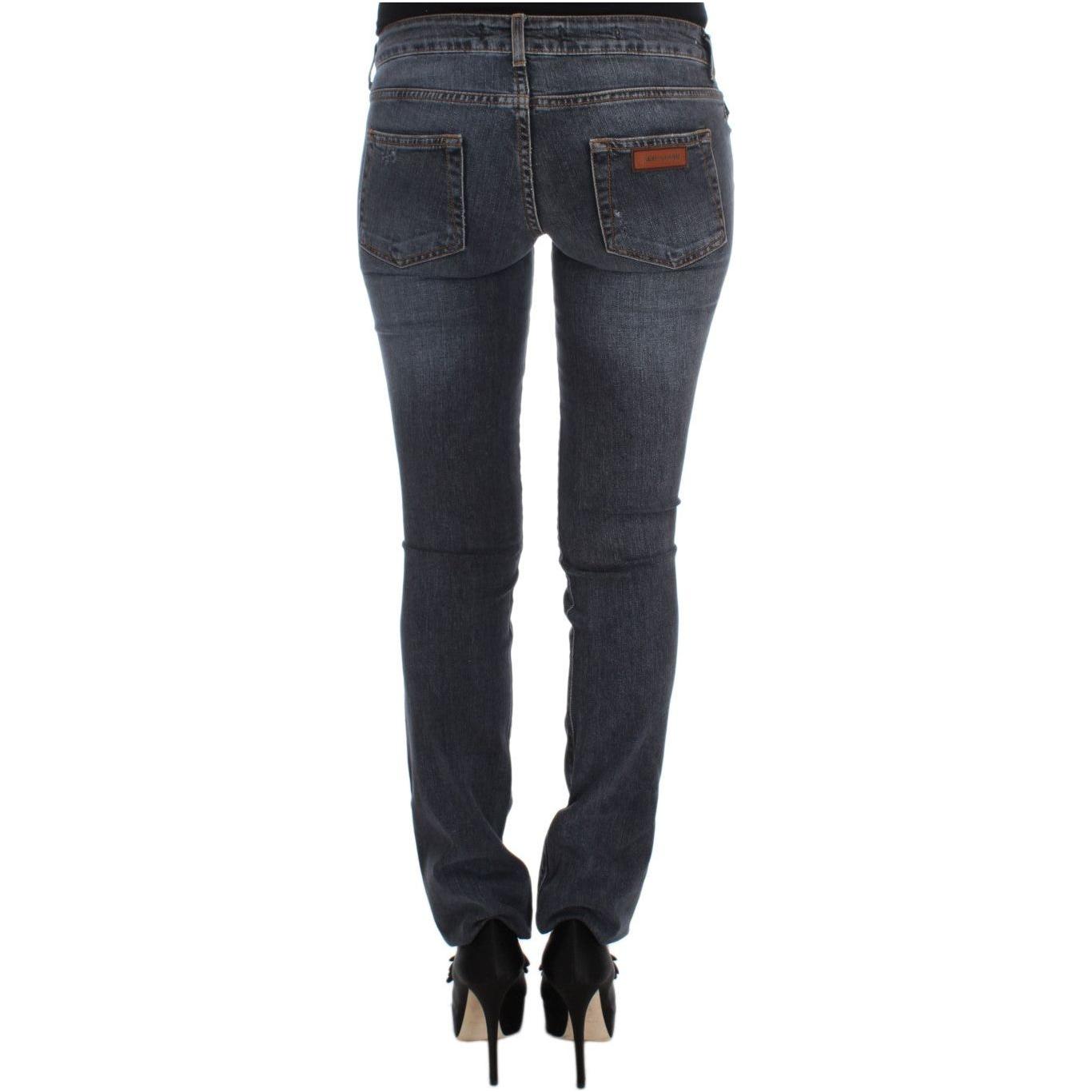 Cavalli Blue Wash Cotton Blend Slim Fit Jeans SIG32575-1
