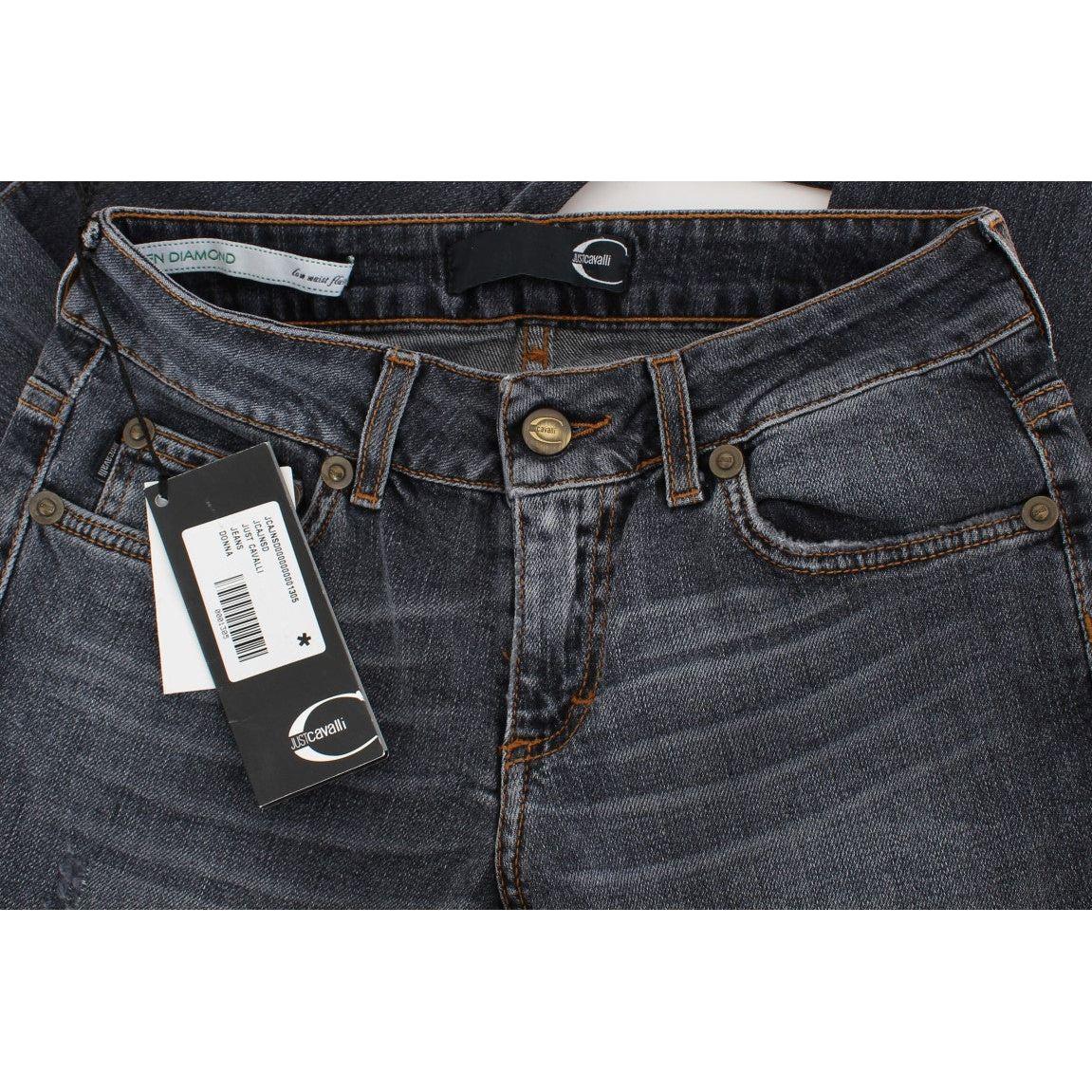 Cavalli Blue Wash Cotton Blend Slim Fit Jeans SIG32575-1