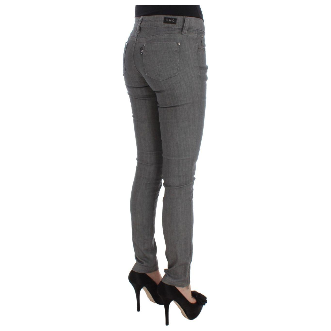 بنطلون جينز رمادي أنيق من تصميم كوستيوم ناشيونال شيك بقصّة Slim-Fit