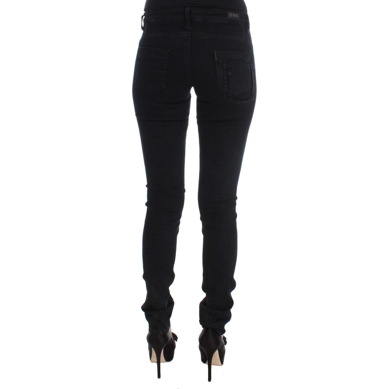 Costume National Black Cotton Slim Fit Denim Jeans Jeans & Pants