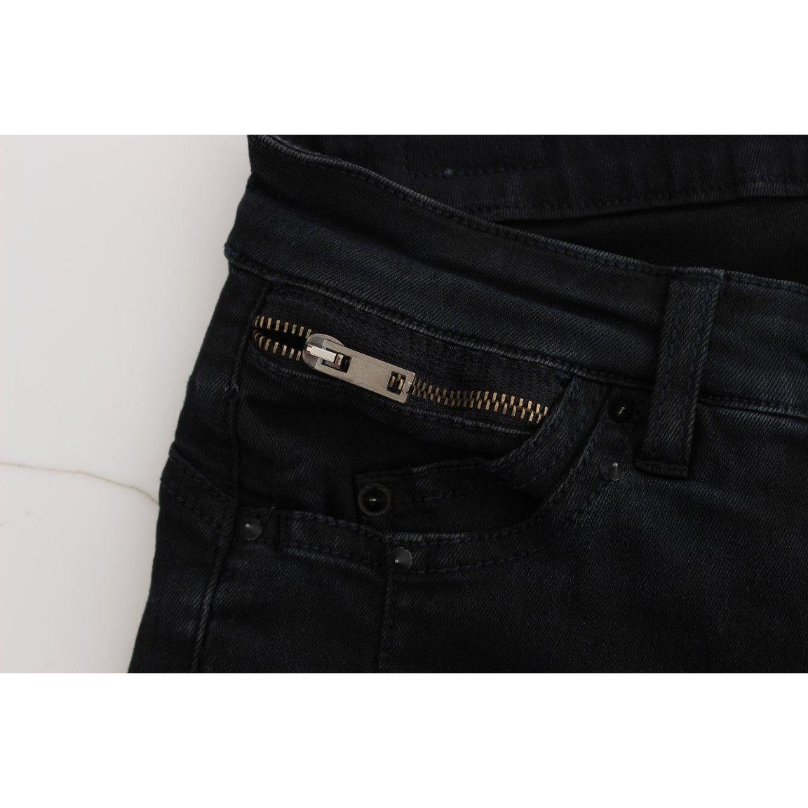 Costume National Black Cotton Slim Fit Denim Jeans Jeans & Pants