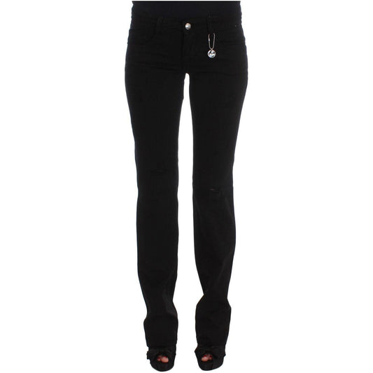 Costume National Black Cotton Slim Fit Bootcut Jeans SIG30120-4