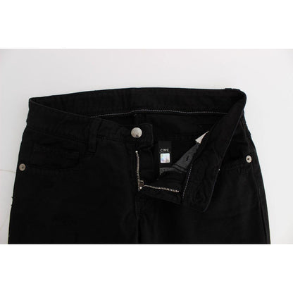 Costume National Black Cotton Slim Fit Bootcut Jeans Jeans & Pants