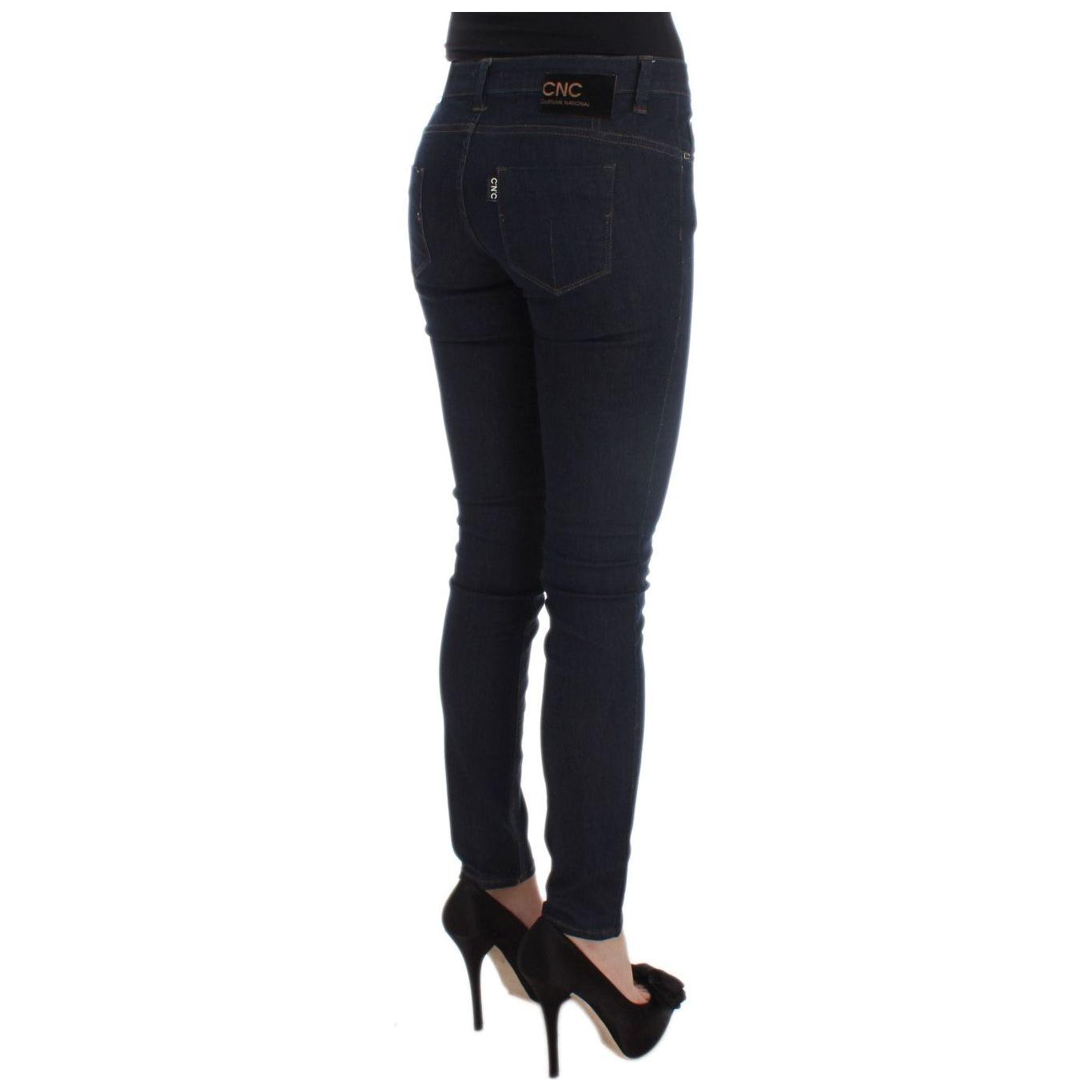 Costume National Blue Cotton Blend Slim Fit Jeans SIG32580-1