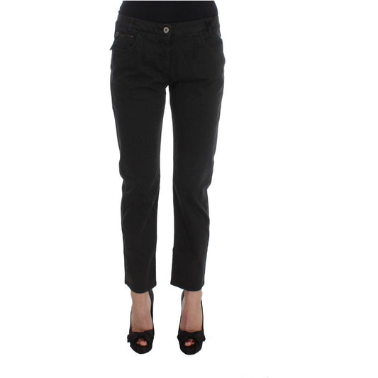 Costume National Black Cotton Capri Cropped Denim Jeans SIG32587-1