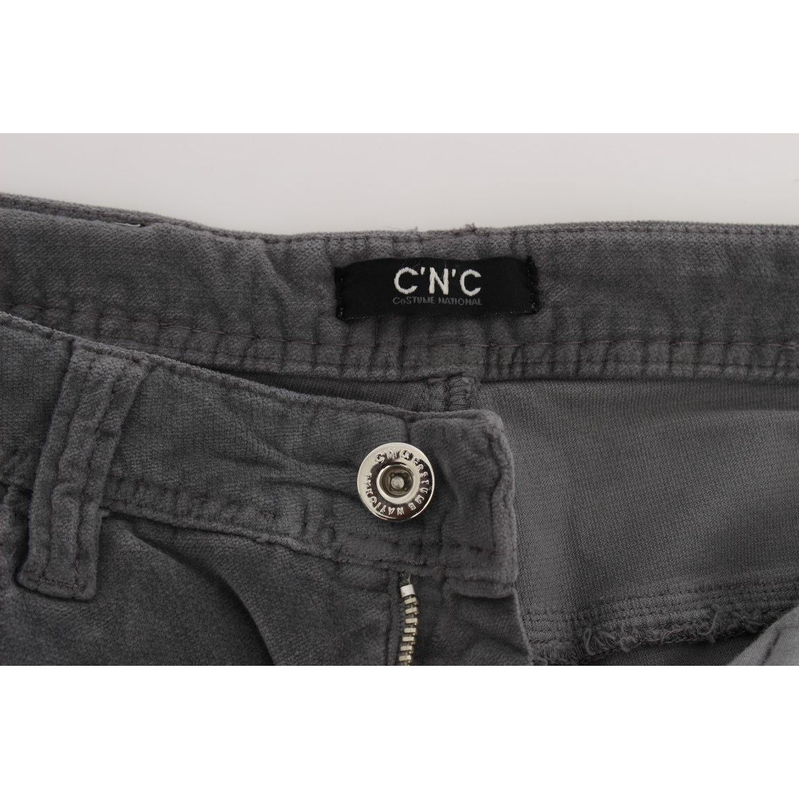 Costume National Gray Cotton Super Slim Corduroys Jeans SIG32591-1
