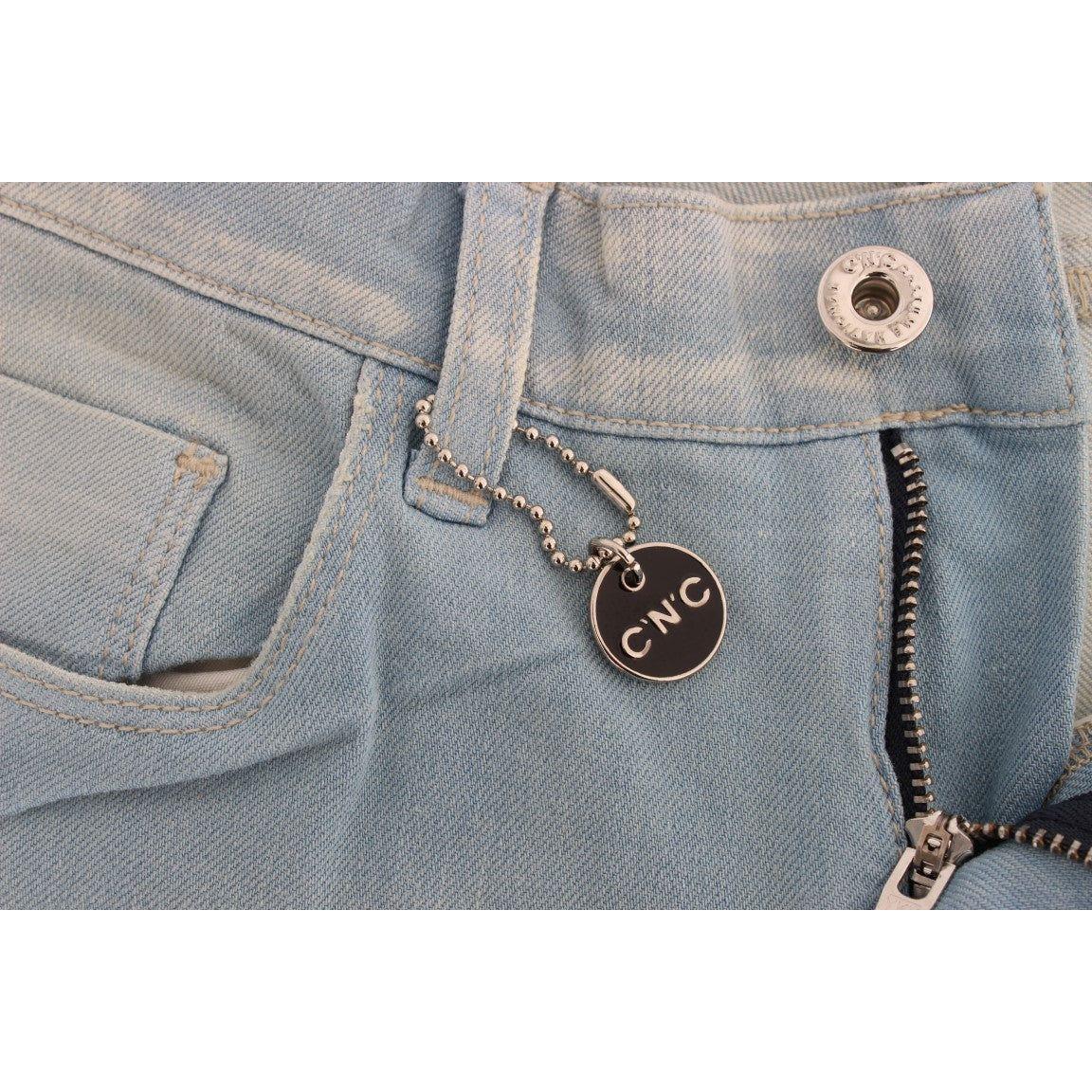 Costume National Blue Cotton Blend Super Slim Fit Jeans Jeans & Pants