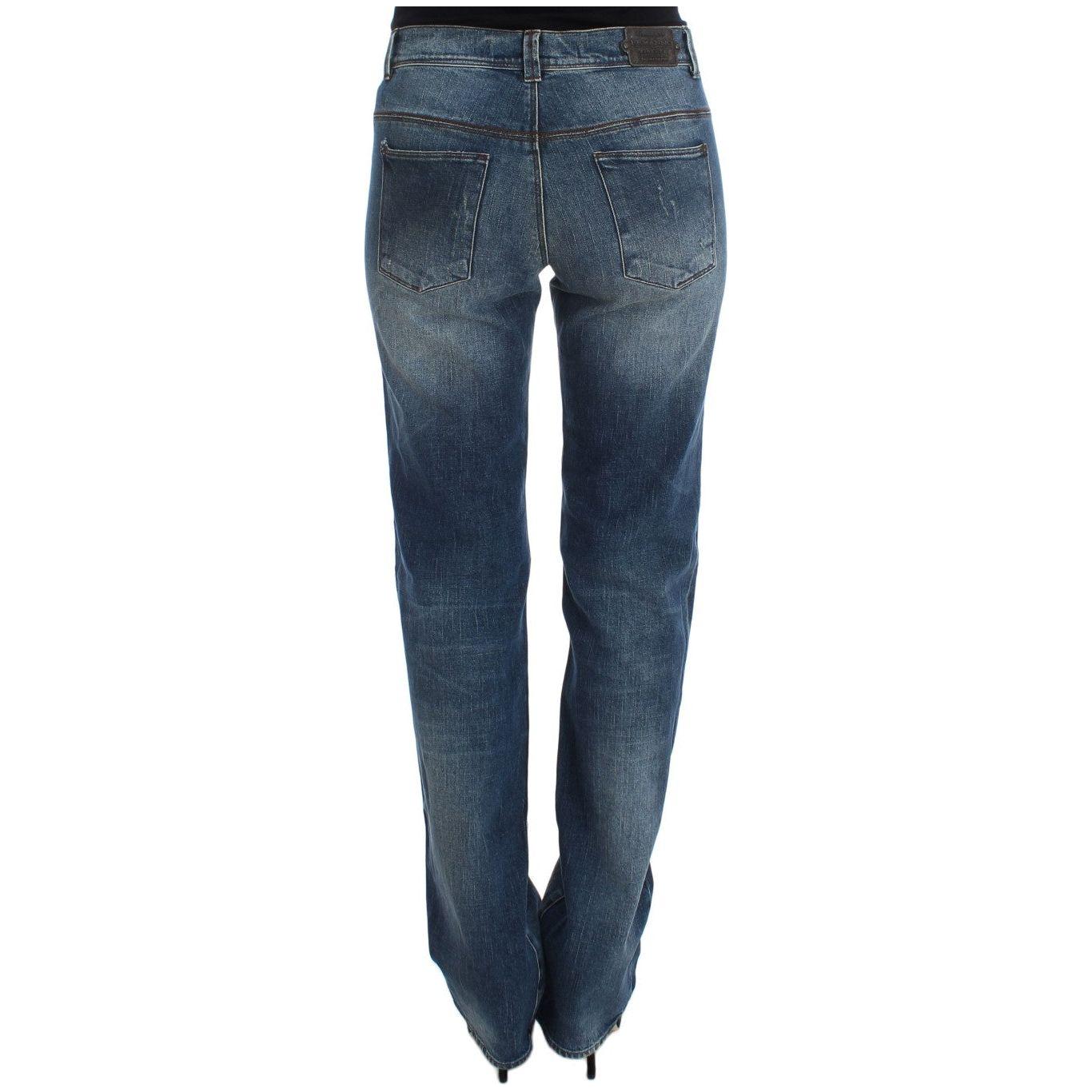Ermanno Scervino Blue Wash Cotton Blend Slim Fit Jeans