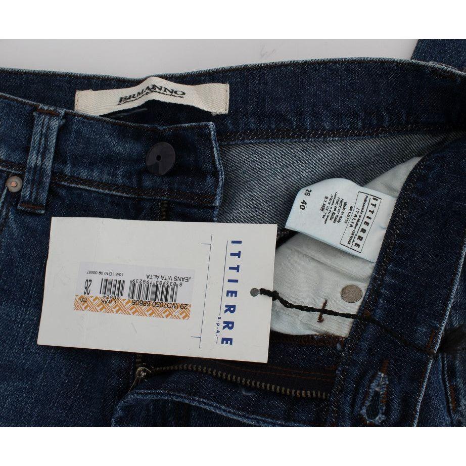 Ermanno Scervino Blue Wash Cotton Blend Slim Fit Jeans