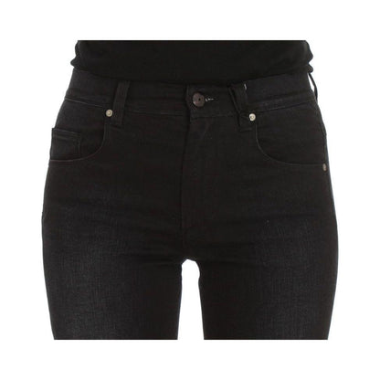 Ermanno Scervino Blue Cotton Blend Slim Fit Bootcut Jeans Jeans & Pants