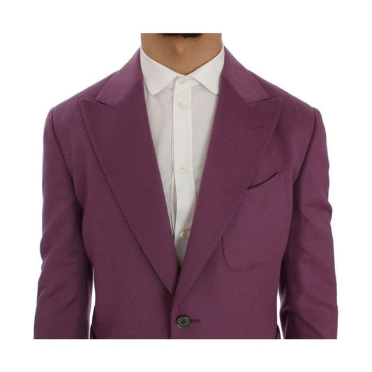 Dolce & Gabbana Purple Cashmere Slim Fit Blazer Jacket SIG50054-1