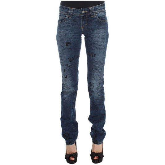 John Galliano Blue Wash Cotton Blend Slim Fit Bootcut Jeans SIG30162-2