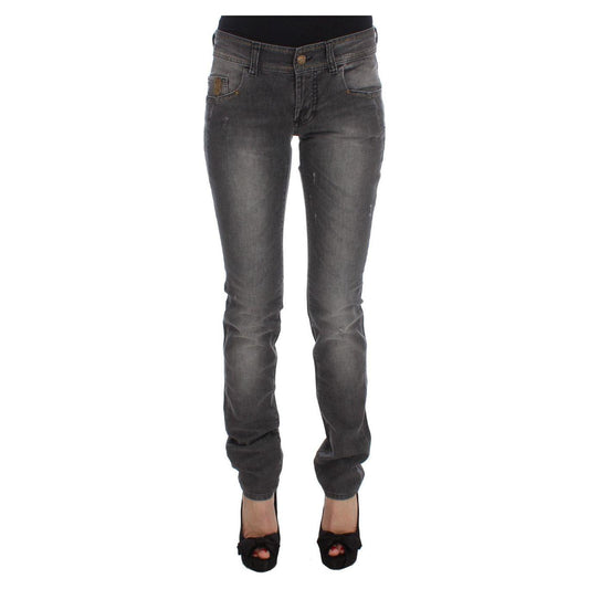 John Galliano Gray Wash Cotton Blend Slim Fit Stretch Jeans SIG30178-4