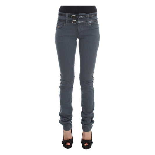 John Galliano Blue Cotton Blend Slim Fit High Waist Jeans SIG30180-2