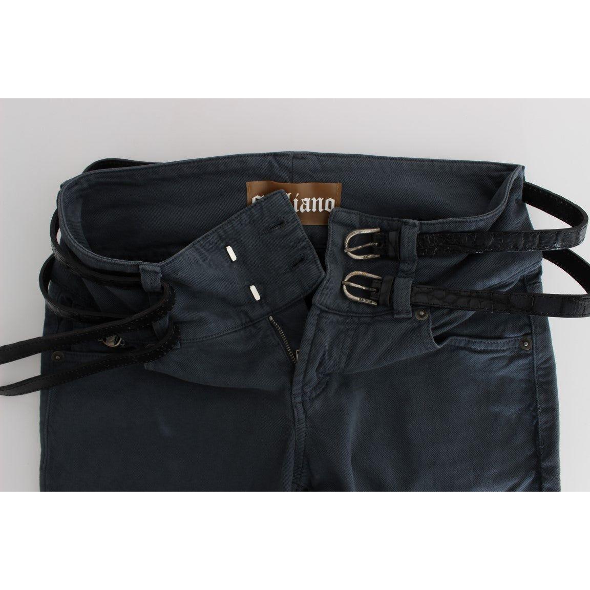 بنطلون جينز إيطالي أنيق بقصّة Slim Fit من John Galliano باللون الأزرق الأنيق