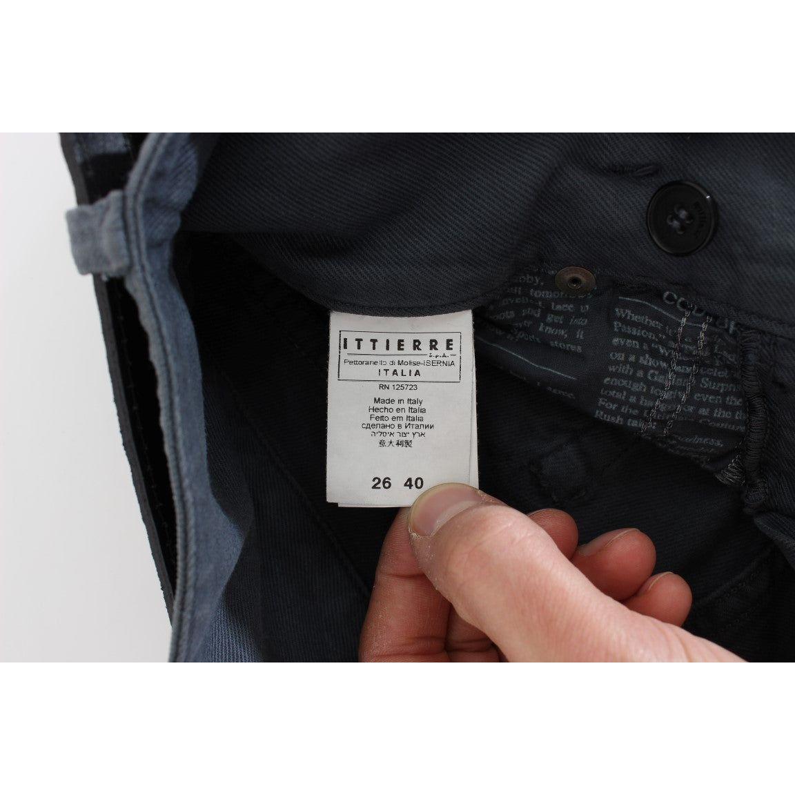 John Galliano Blue Cotton Blend Slim Fit High Waist Jeans Jeans & Pants