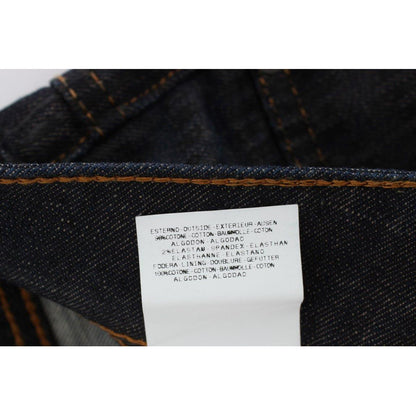 John Galliano Blue Wash Cotton Blend Slim Fit Bootcut Jeans