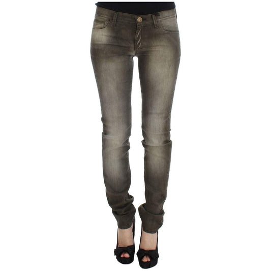 Ermanno Scervino Gray Wash Cotton Blend Slim Fit Jeans SIG30294-2